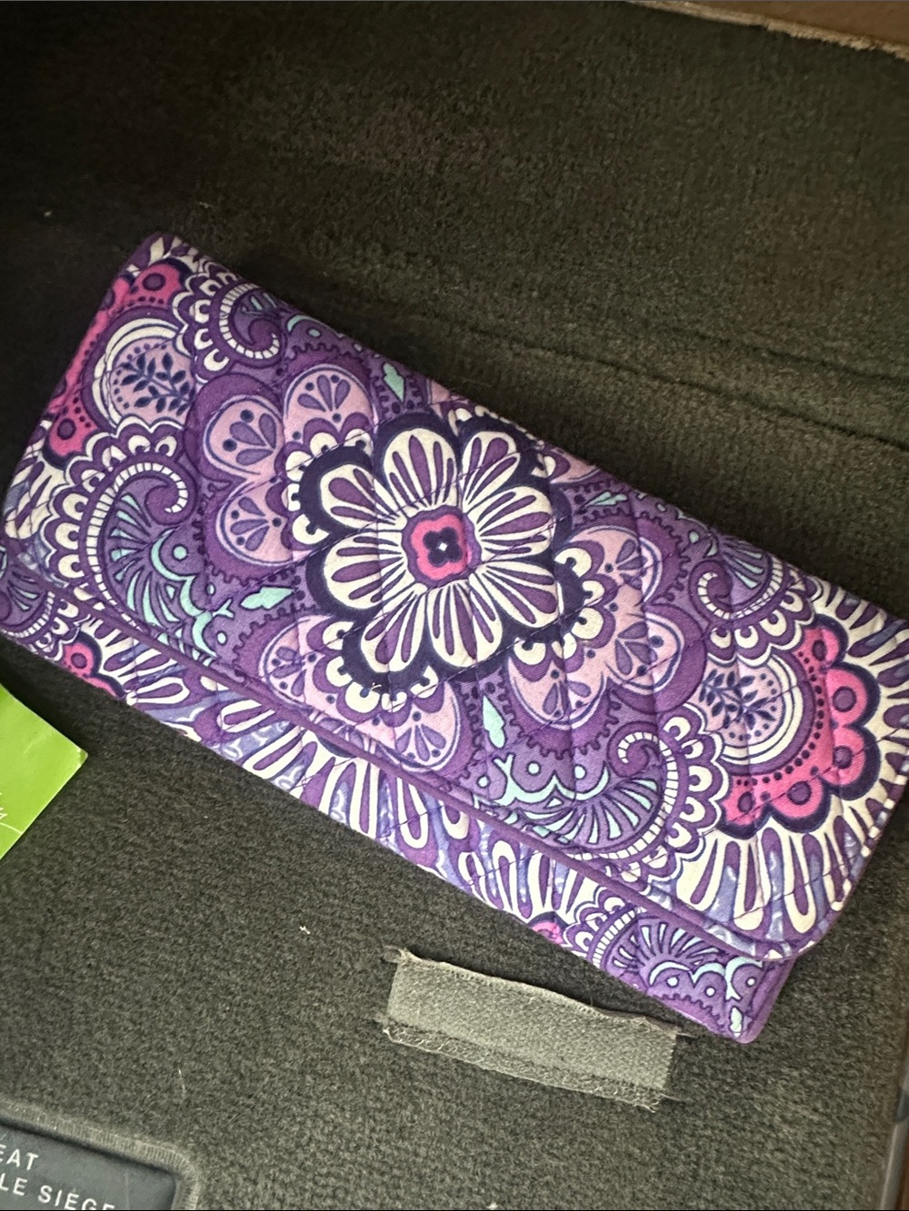 Vera Bradley Purple Floral Quilted Wallet - Women's Accessory
